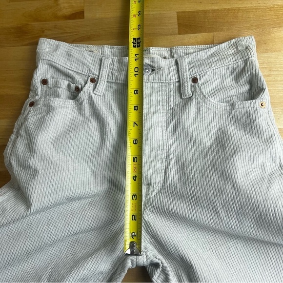 Levi's Premium Ribcage Straight Leg Ankle Corduroy Pants Ecru Wale Cream Size 26 - Picture 11 of 11
